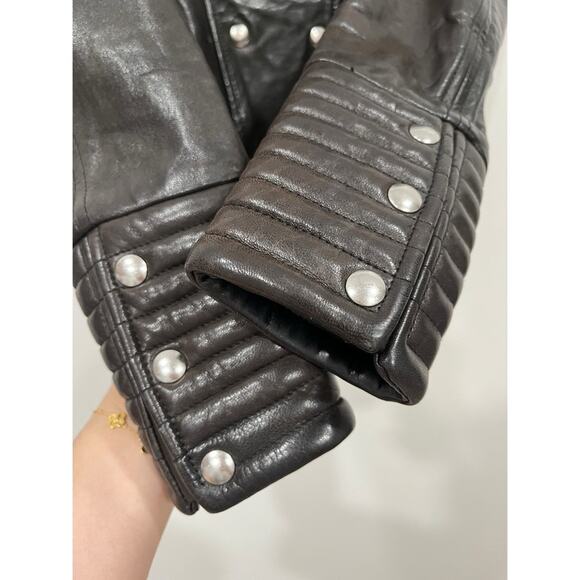 IRO Rojan Brown Biker Leather Jacket - Picture 13 of 16